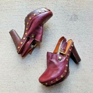 Marc By Marc Jacobs Purple Leather Slingback Clogs